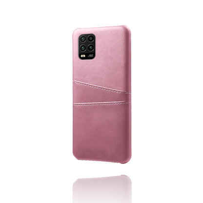 KSQ with Double Card Slots PU Leather Coated Hard PC Case for Xiaomi Mi 10 Lite 5G