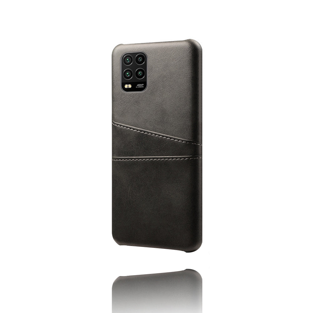 KSQ with Double Card Slots PU Leather Coated Hard PC Case for Xiaomi Mi 10 Lite 5G