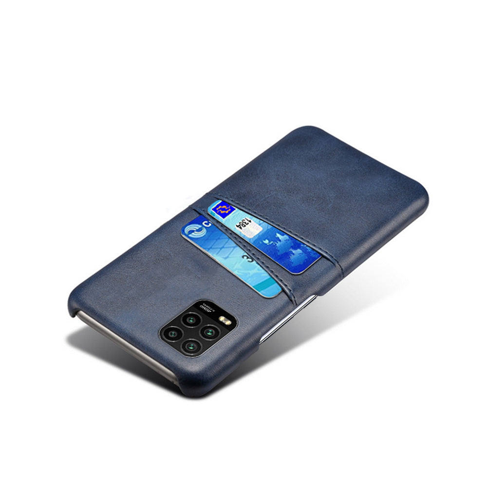 KSQ with Double Card Slots PU Leather Coated Hard PC Case for Xiaomi Mi 10 Lite 5G