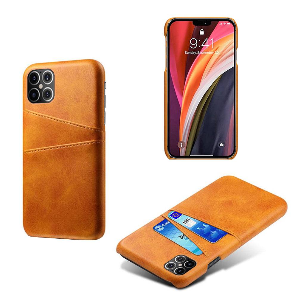 KSQ PU Leather Coated PC Shell with Double Card Slots for iPhone 12 Pro Max 6.7 inch