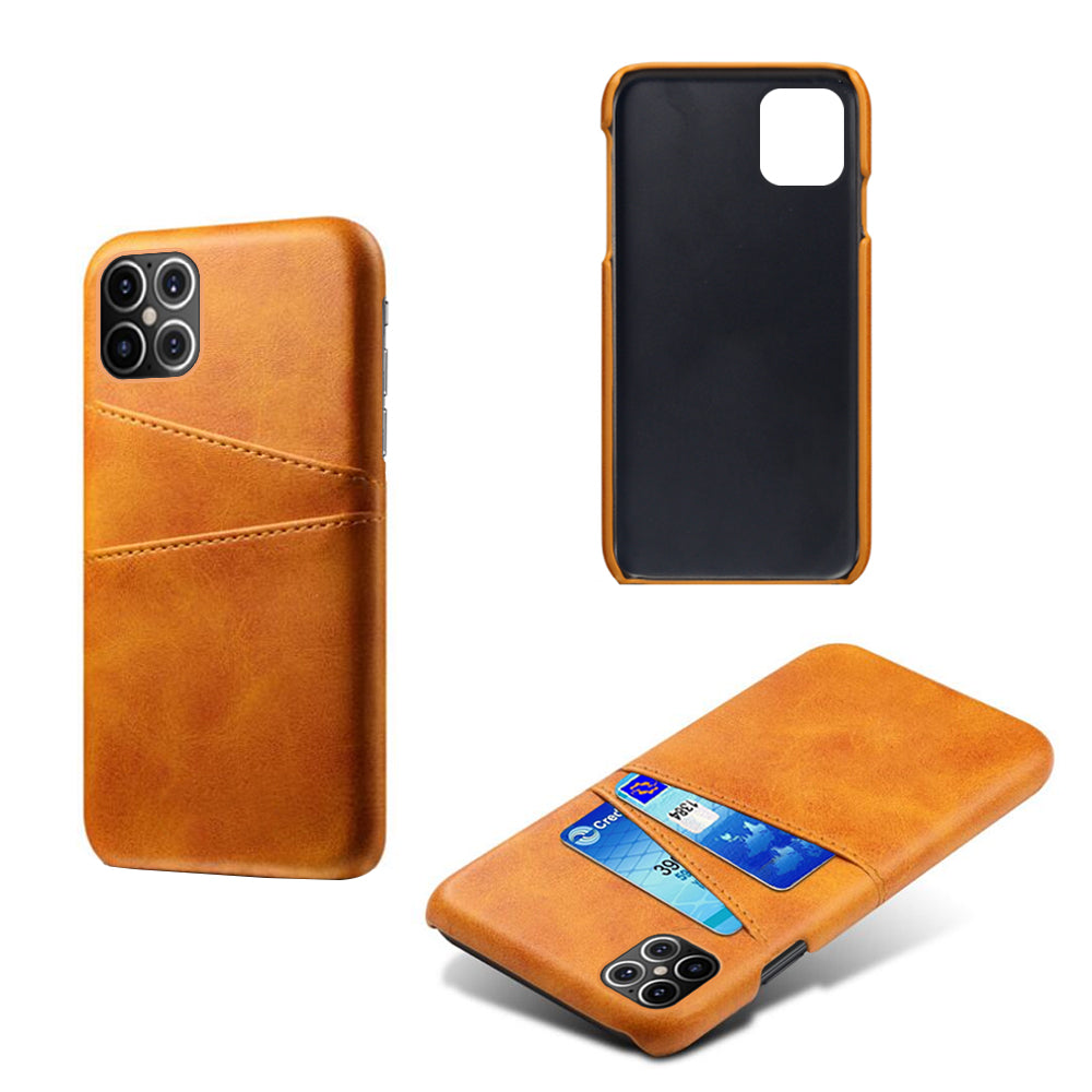 KSQ PU Leather Coated PC Shell with Double Card Slots for iPhone 12 Pro Max 6.7 inch