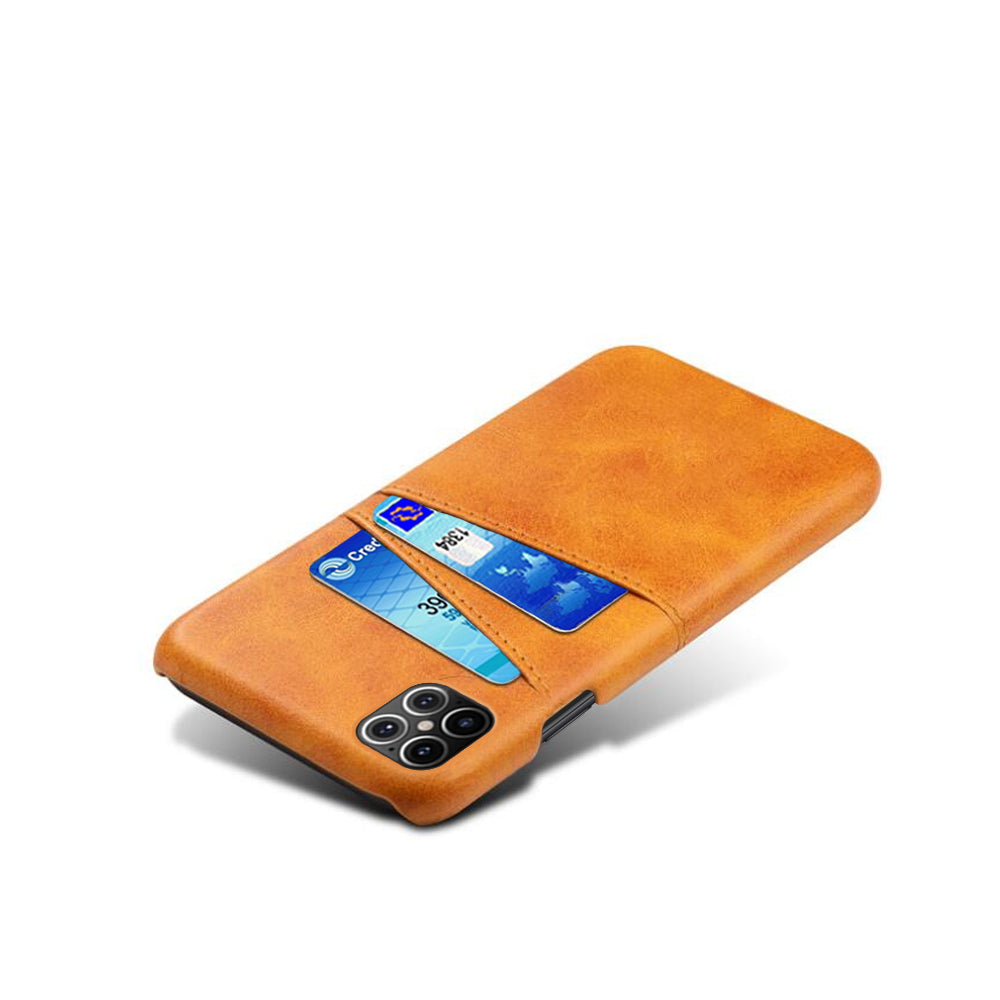 KSQ PU Leather Coated PC Shell with Double Card Slots for iPhone 12 Pro Max 6.7 inch