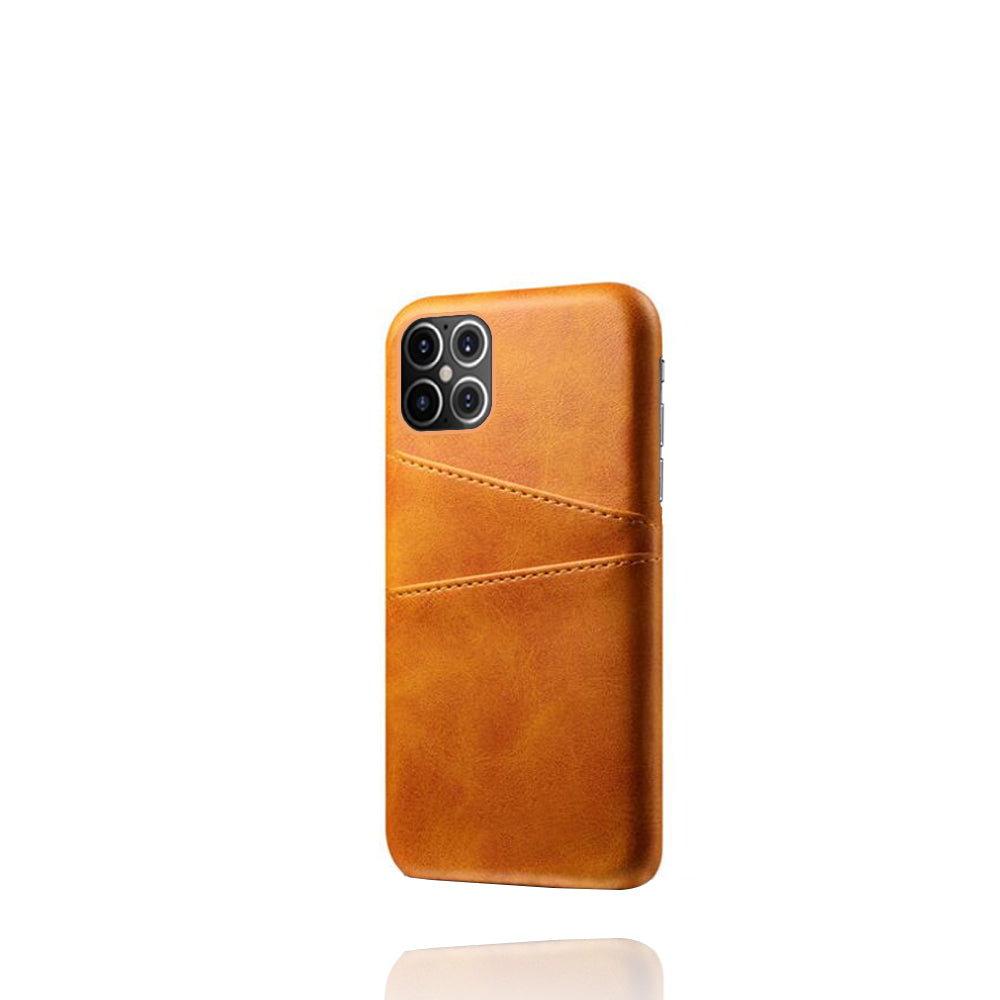 KSQ PU Leather Coated PC Shell with Double Card Slots for iPhone 12 Pro Max 6.7 inch