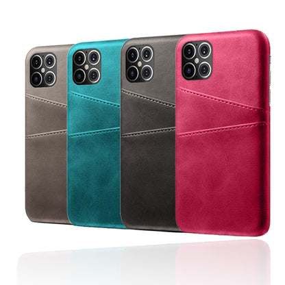 KSQ PU Leather Coated PC Shell with Double Card Slots for iPhone 12 Pro Max 6.7 inch