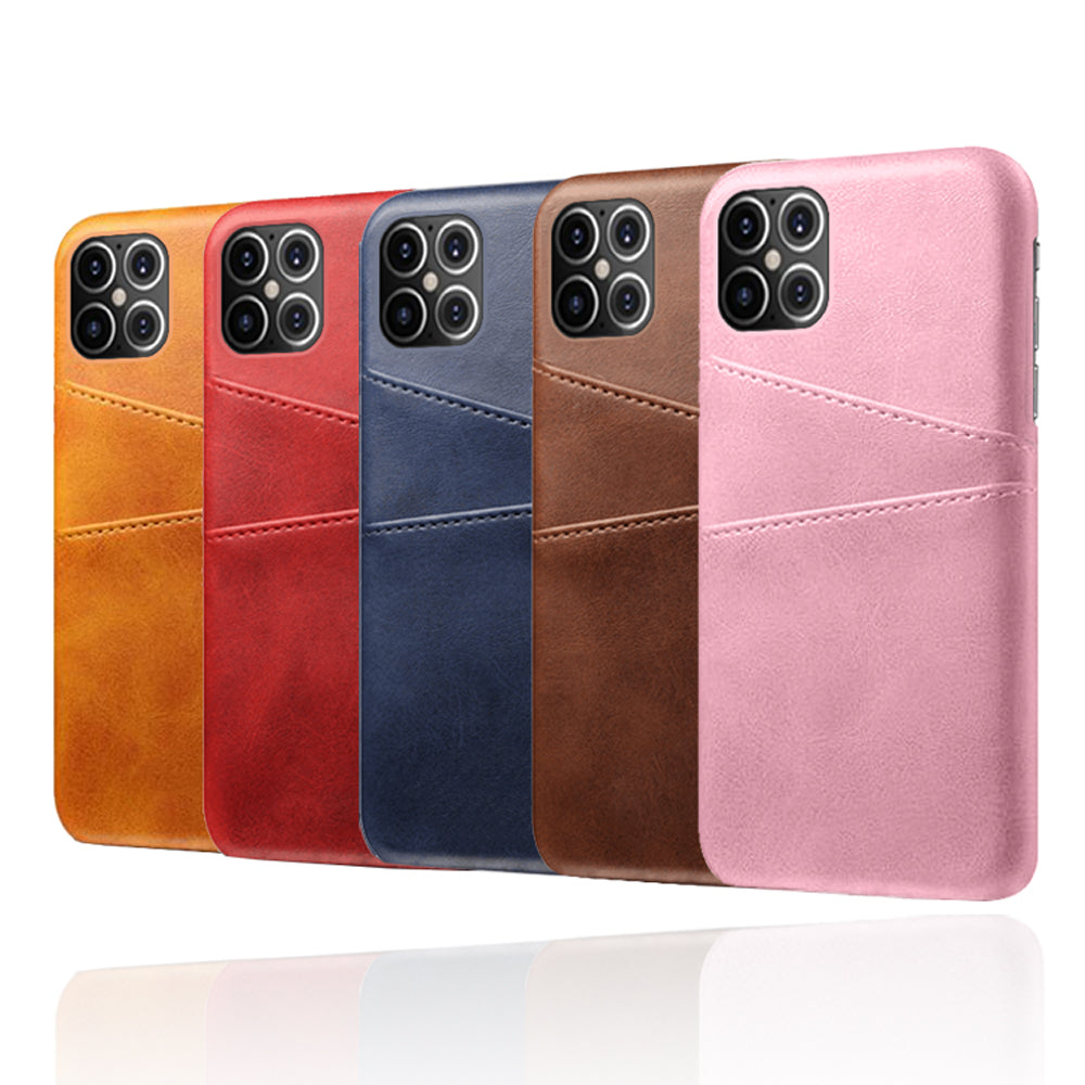 KSQ PU Leather Coated PC Shell with Double Card Slots for iPhone 12 Pro Max 6.7 inch