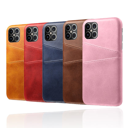 KSQ PU Leather Coated PC Shell with Double Card Slots for iPhone 12 Pro Max 6.7 inch