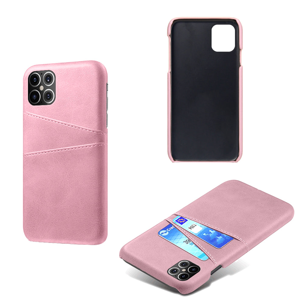 KSQ PU Leather Coated PC Shell with Double Card Slots for iPhone 12 Pro Max 6.7 inch