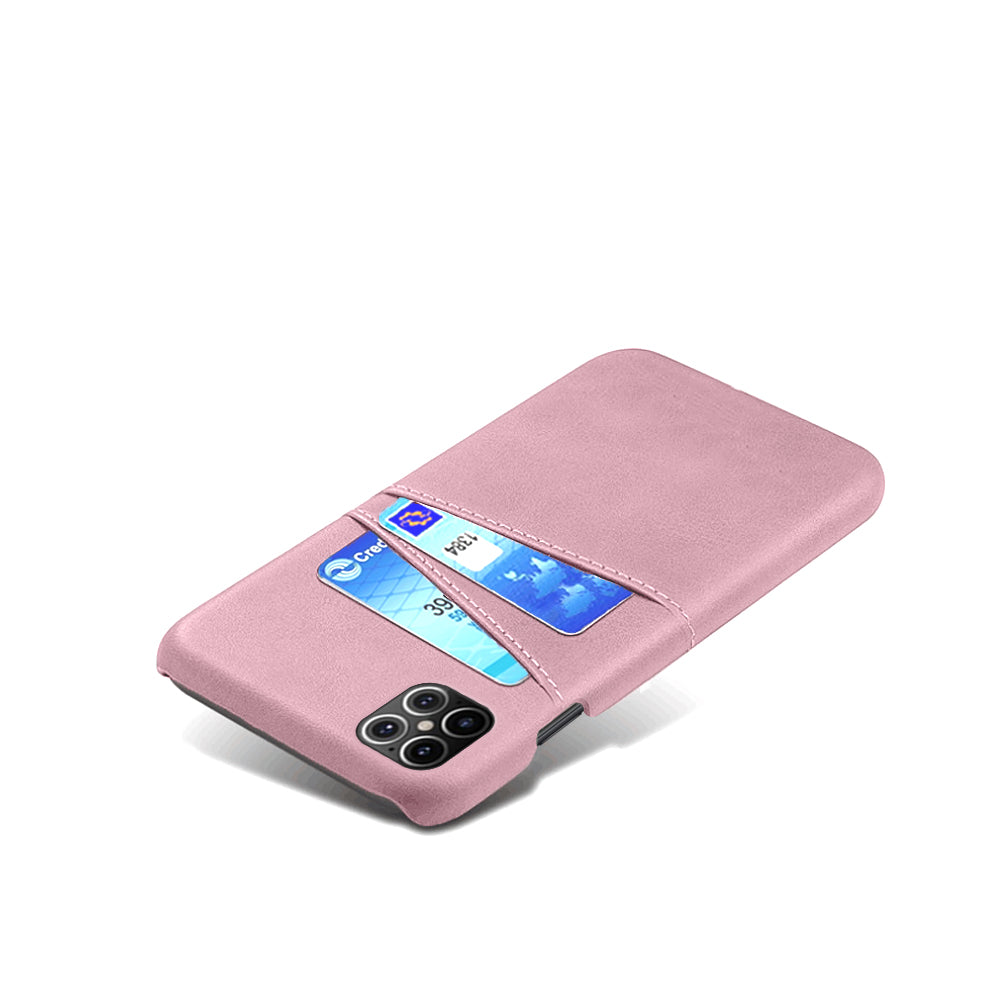 KSQ PU Leather Coated PC Shell with Double Card Slots for iPhone 12 Pro Max 6.7 inch