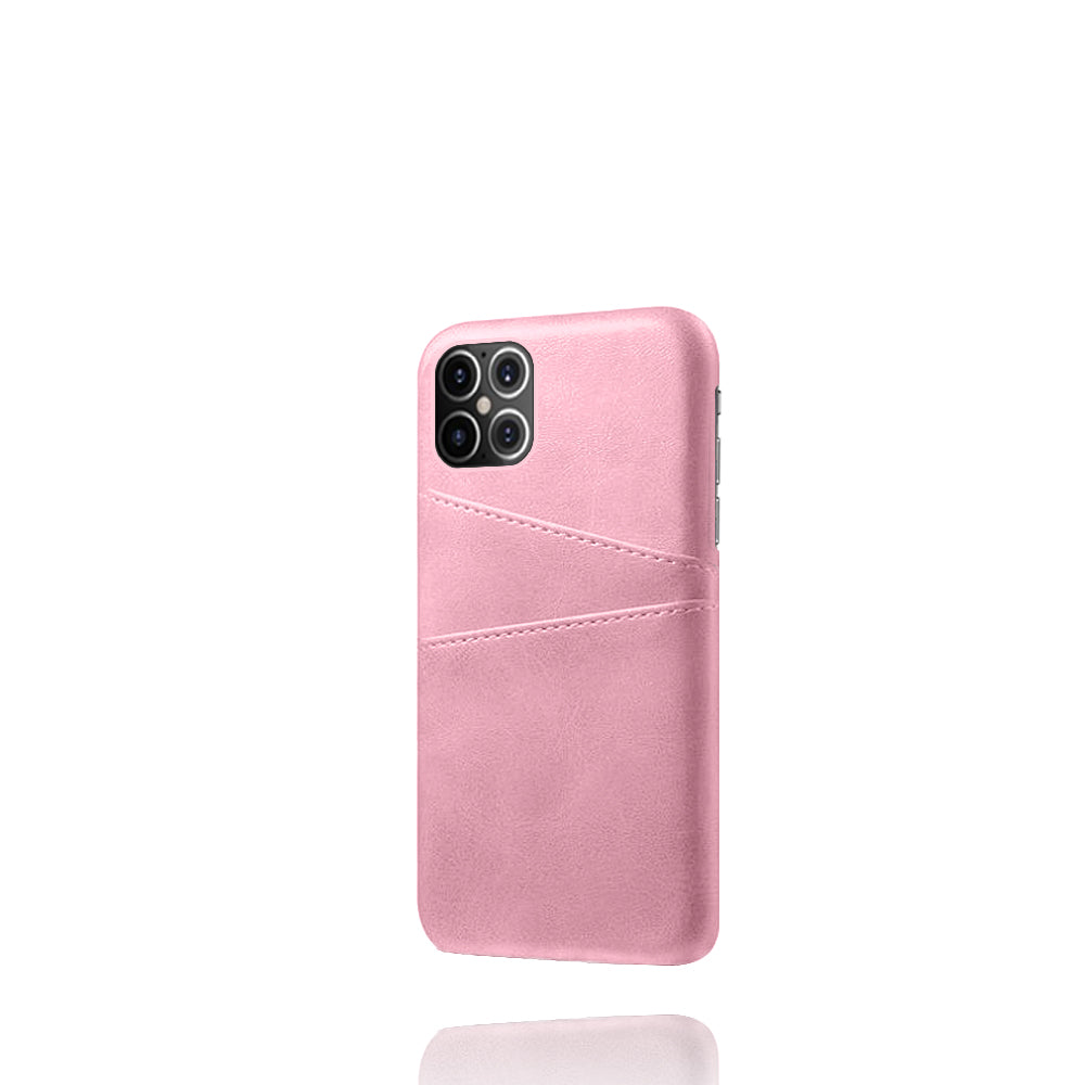 KSQ PU Leather Coated PC Shell with Double Card Slots for iPhone 12 Pro Max 6.7 inch