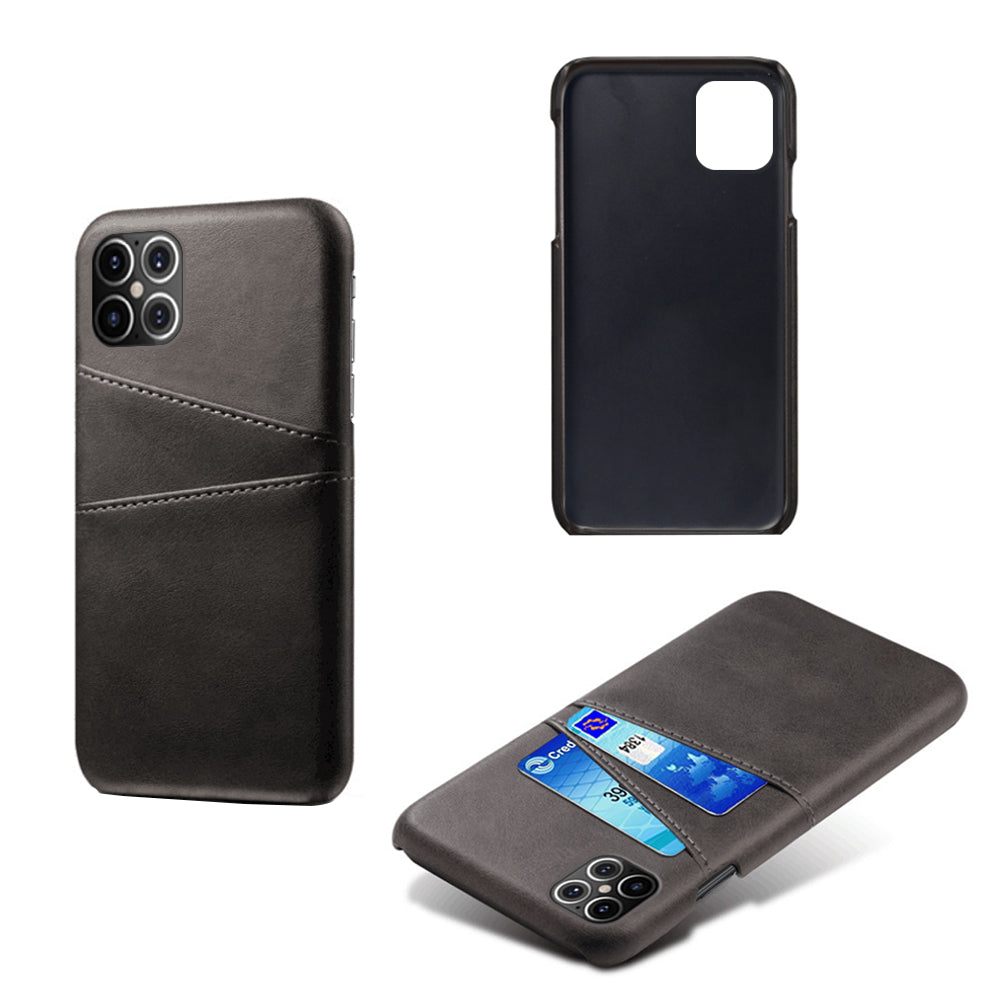 KSQ PU Leather Coated PC Shell with Double Card Slots for iPhone 12 Pro Max 6.7 inch