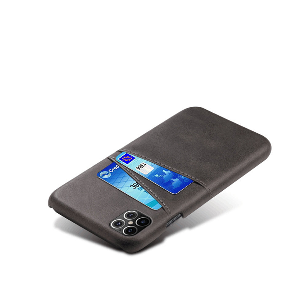 KSQ PU Leather Coated PC Shell with Double Card Slots for iPhone 12 Pro Max 6.7 inch