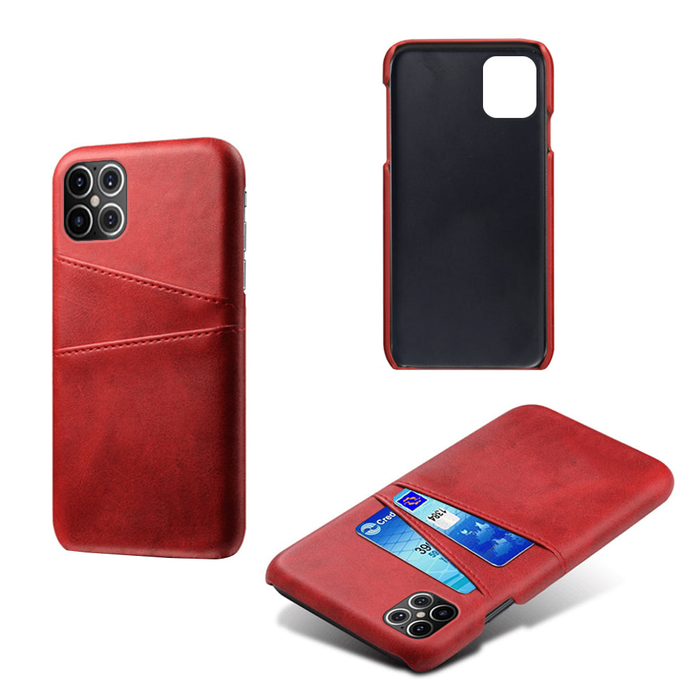 KSQ PU Leather Coated PC Shell with Double Card Slots for iPhone 12 Pro Max 6.7 inch