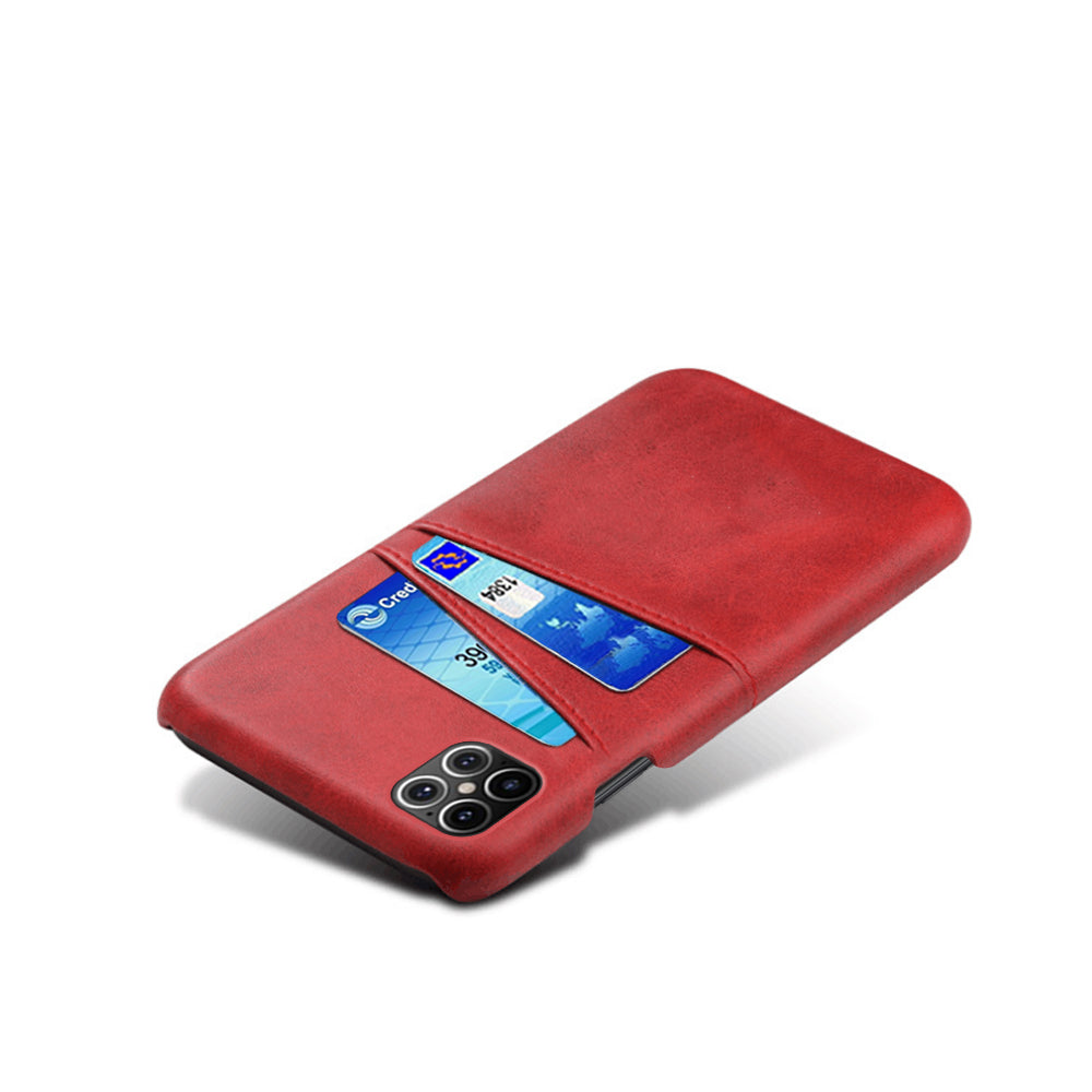 KSQ PU Leather Coated PC Shell with Double Card Slots for iPhone 12 Pro Max 6.7 inch