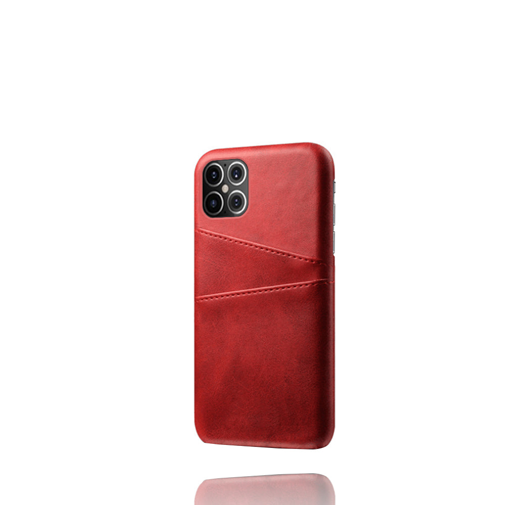 KSQ PU Leather Coated PC Shell with Double Card Slots for iPhone 12 Pro Max 6.7 inch