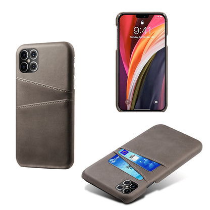 KSQ PU Leather Coated PC Shell with Double Card Slots for iPhone 12 Pro Max 6.7 inch