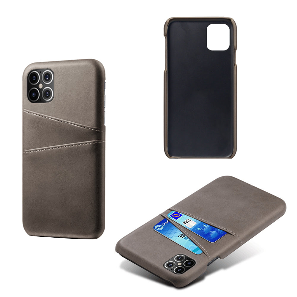 KSQ PU Leather Coated PC Shell with Double Card Slots for iPhone 12 Pro Max 6.7 inch