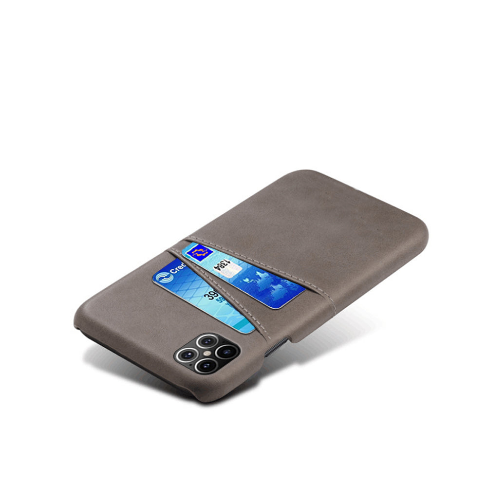 KSQ PU Leather Coated PC Shell with Double Card Slots for iPhone 12 Pro Max 6.7 inch