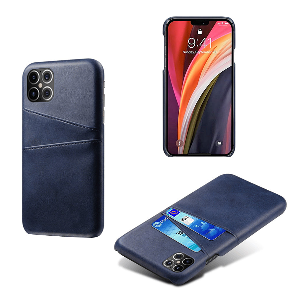 KSQ PU Leather Coated PC Shell with Double Card Slots for iPhone 12 Pro Max 6.7 inch