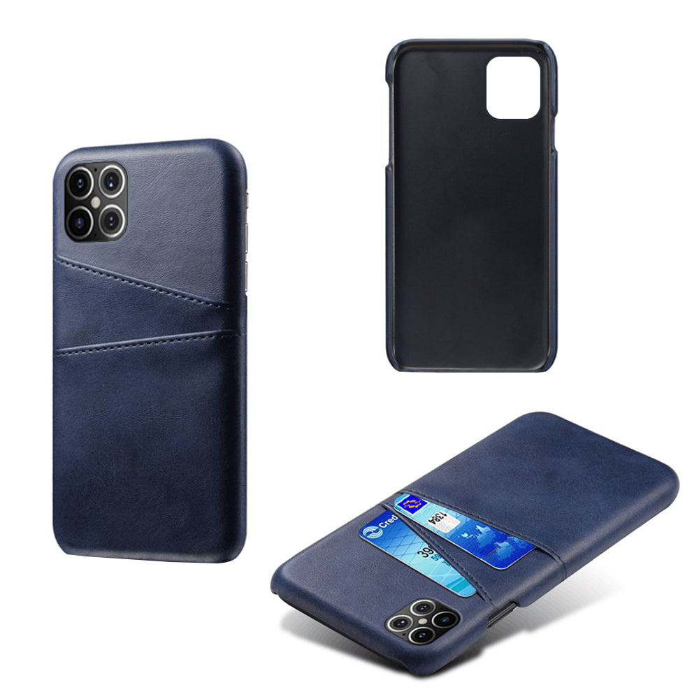 KSQ PU Leather Coated PC Shell with Double Card Slots for iPhone 12 Pro Max 6.7 inch