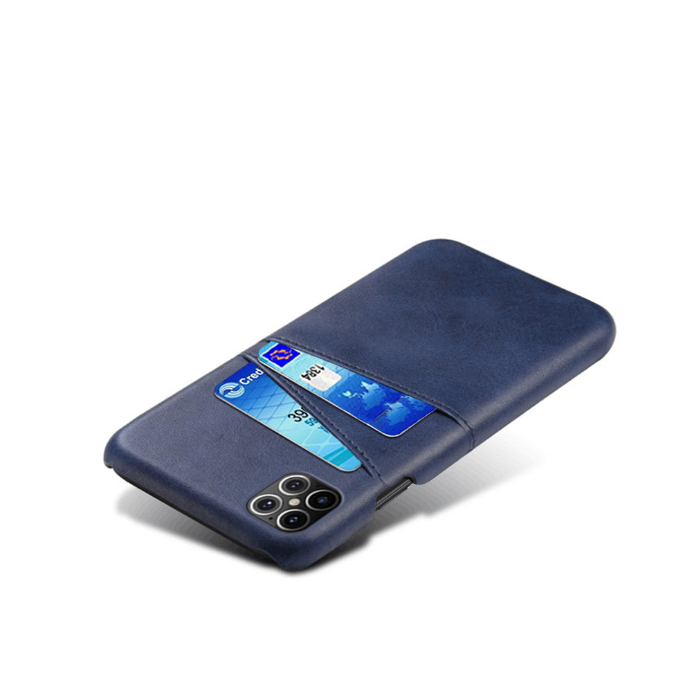 KSQ PU Leather Coated PC Shell with Double Card Slots for iPhone 12 Pro Max 6.7 inch