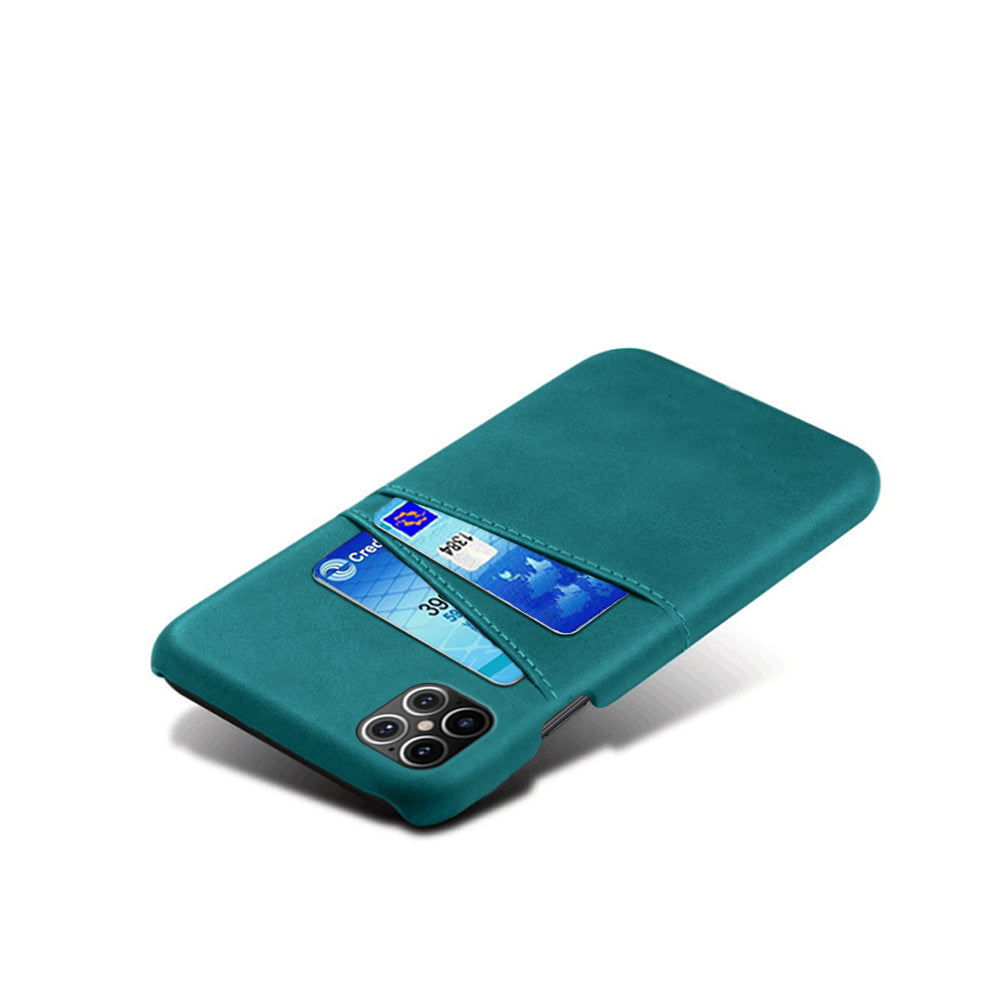 KSQ PU Leather Coated PC Shell with Double Card Slots for iPhone 12 Pro Max 6.7 inch