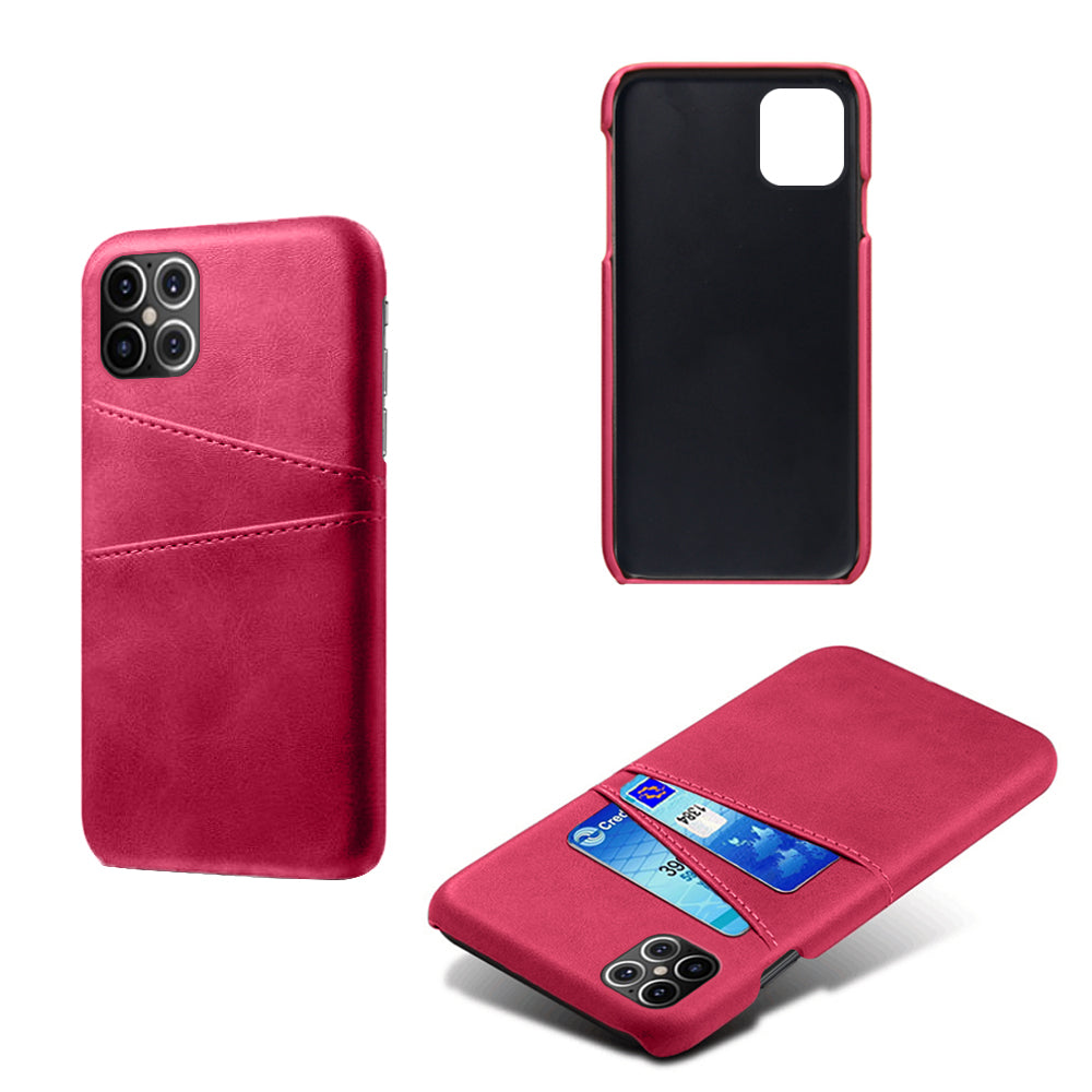 KSQ PU Leather Coated PC Shell with Double Card Slots for iPhone 12 Pro Max 6.7 inch