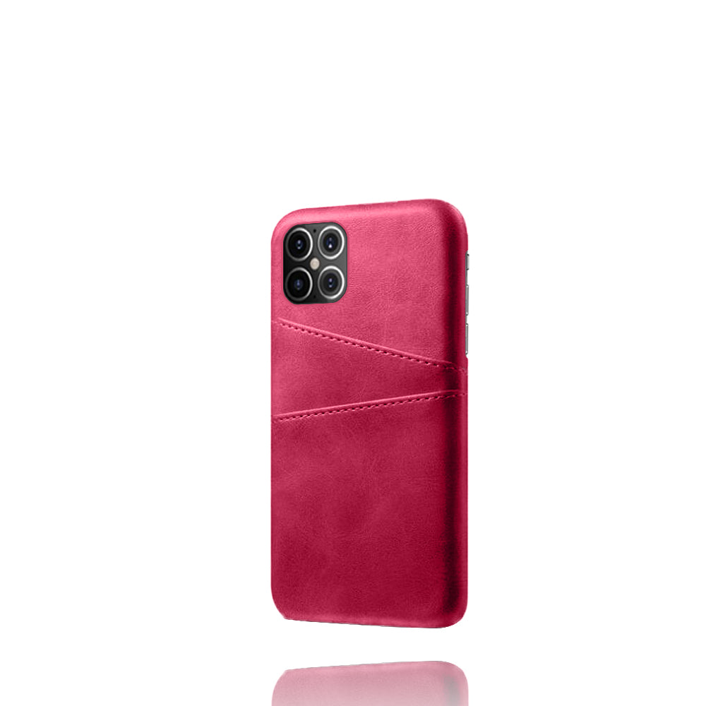 KSQ PU Leather Coated PC Shell with Double Card Slots for iPhone 12 Pro Max 6.7 inch