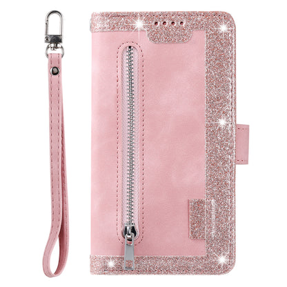Zipper Wallet with 9 Card Slots Leather Phone Case with Strap for iPhone X/XS 5.8 inch