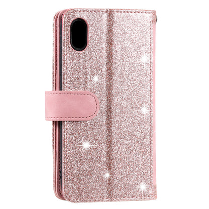 Zipper Wallet with 9 Card Slots Leather Phone Case with Strap for iPhone X/XS 5.8 inch