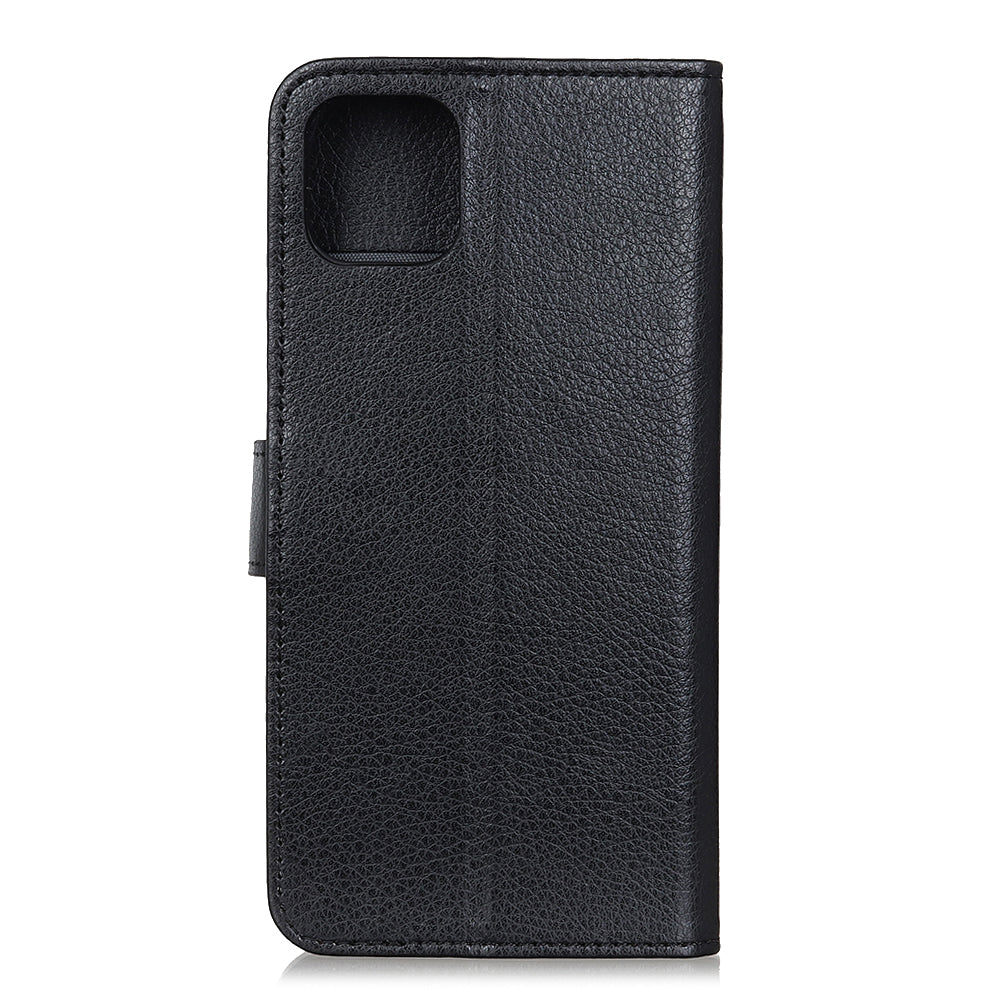 For iPhone 12 Pro/12 Anti-dust Shock-resistant Litchi Skin Texture Wallet Leather Stand Protective Case