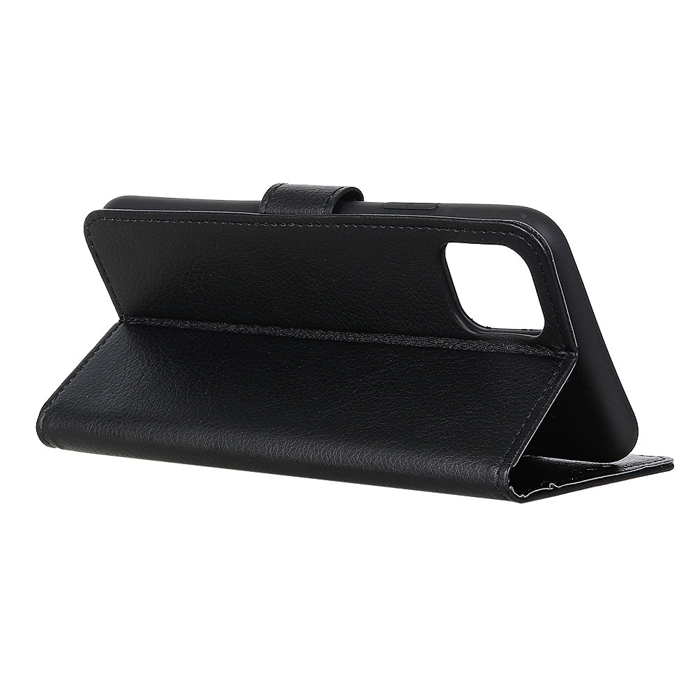 For iPhone 12 Pro/12 Anti-dust Shock-resistant Litchi Skin Texture Wallet Leather Stand Protective Case