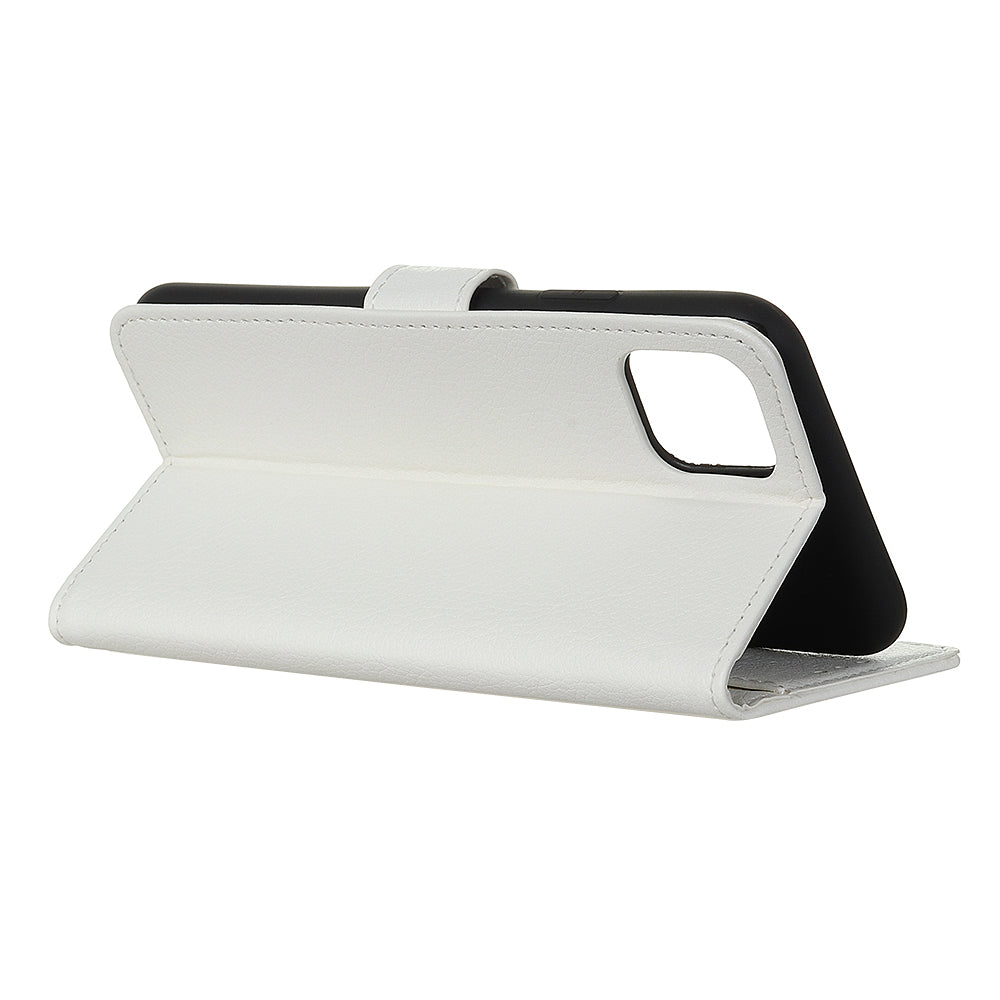 For iPhone 12 Pro/12 Anti-dust Shock-resistant Litchi Skin Texture Wallet Leather Stand Protective Case