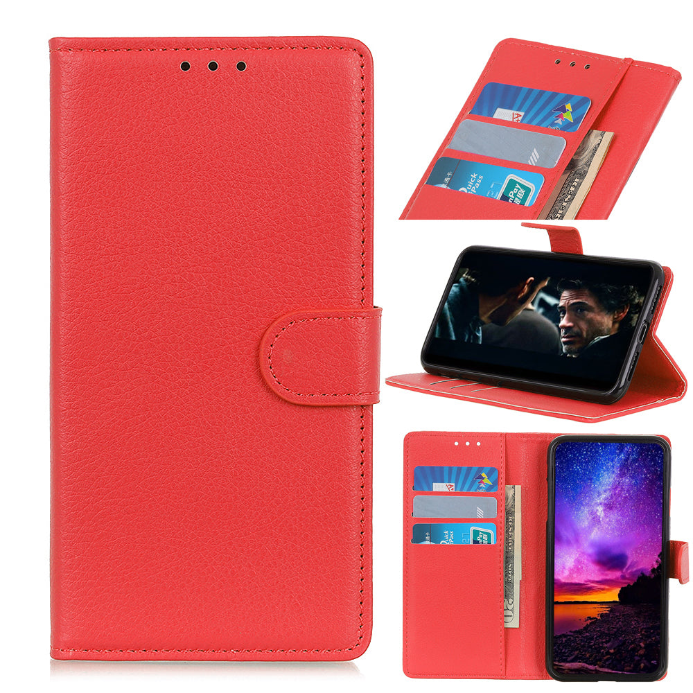 For iPhone 12 Pro/12 Anti-dust Shock-resistant Litchi Skin Texture Wallet Leather Stand Protective Case
