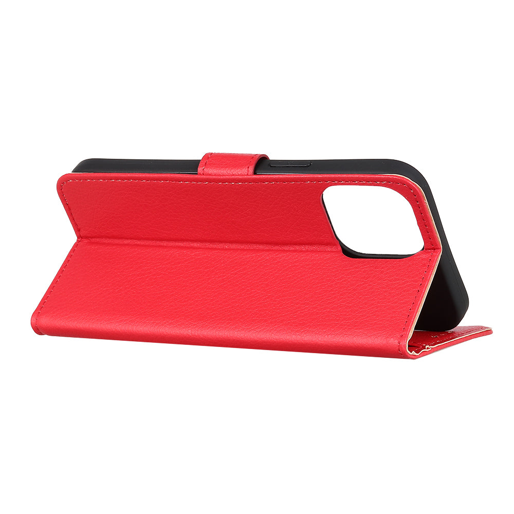 For iPhone 12 Pro/12 Anti-dust Shock-resistant Litchi Skin Texture Wallet Leather Stand Protective Case