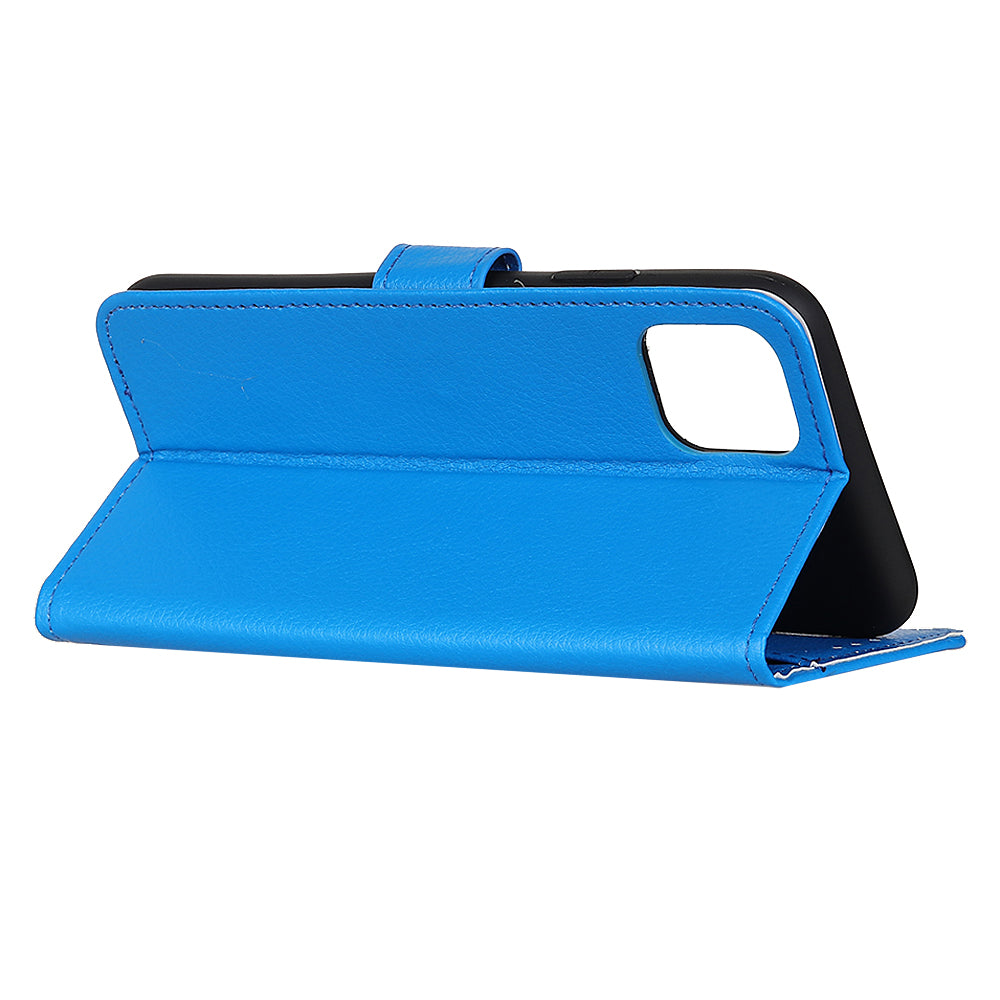 For iPhone 12 Pro/12 Anti-dust Shock-resistant Litchi Skin Texture Wallet Leather Stand Protective Case