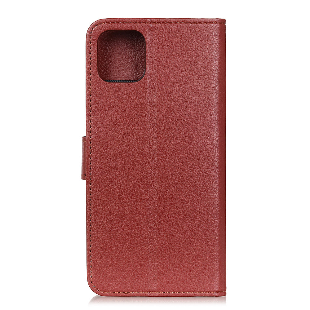 For iPhone 12 Pro/12 Anti-dust Shock-resistant Litchi Skin Texture Wallet Leather Stand Protective Case