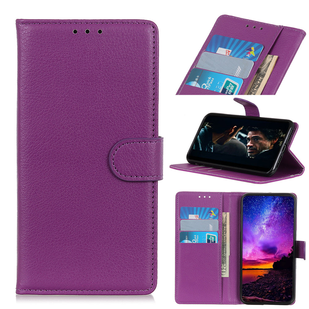 For iPhone 12 Pro/12 Anti-dust Shock-resistant Litchi Skin Texture Wallet Leather Stand Protective Case