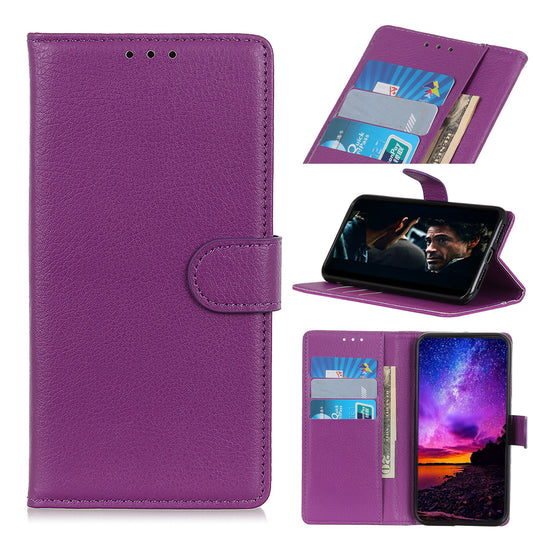 For iPhone 12 Pro/12 Anti-dust Shock-resistant Litchi Skin Texture Wallet Leather Stand Protective Case