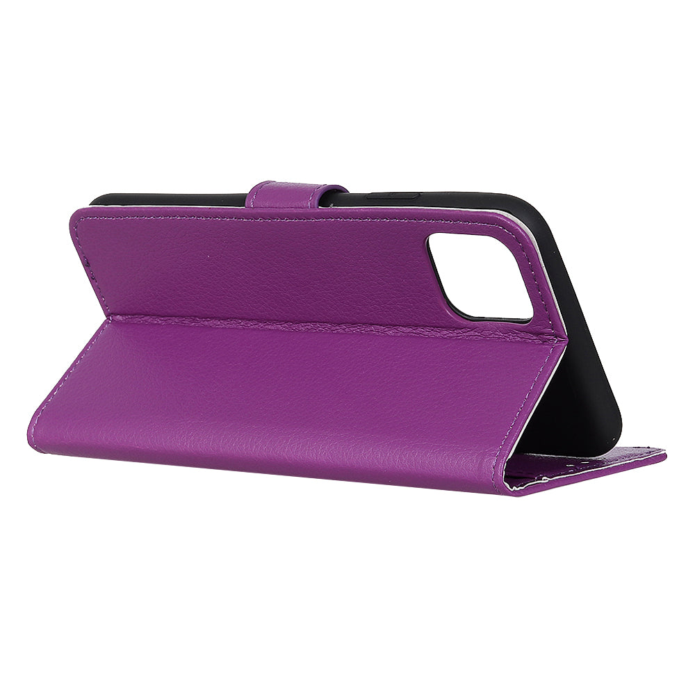 For iPhone 12 Pro/12 Anti-dust Shock-resistant Litchi Skin Texture Wallet Leather Stand Protective Case