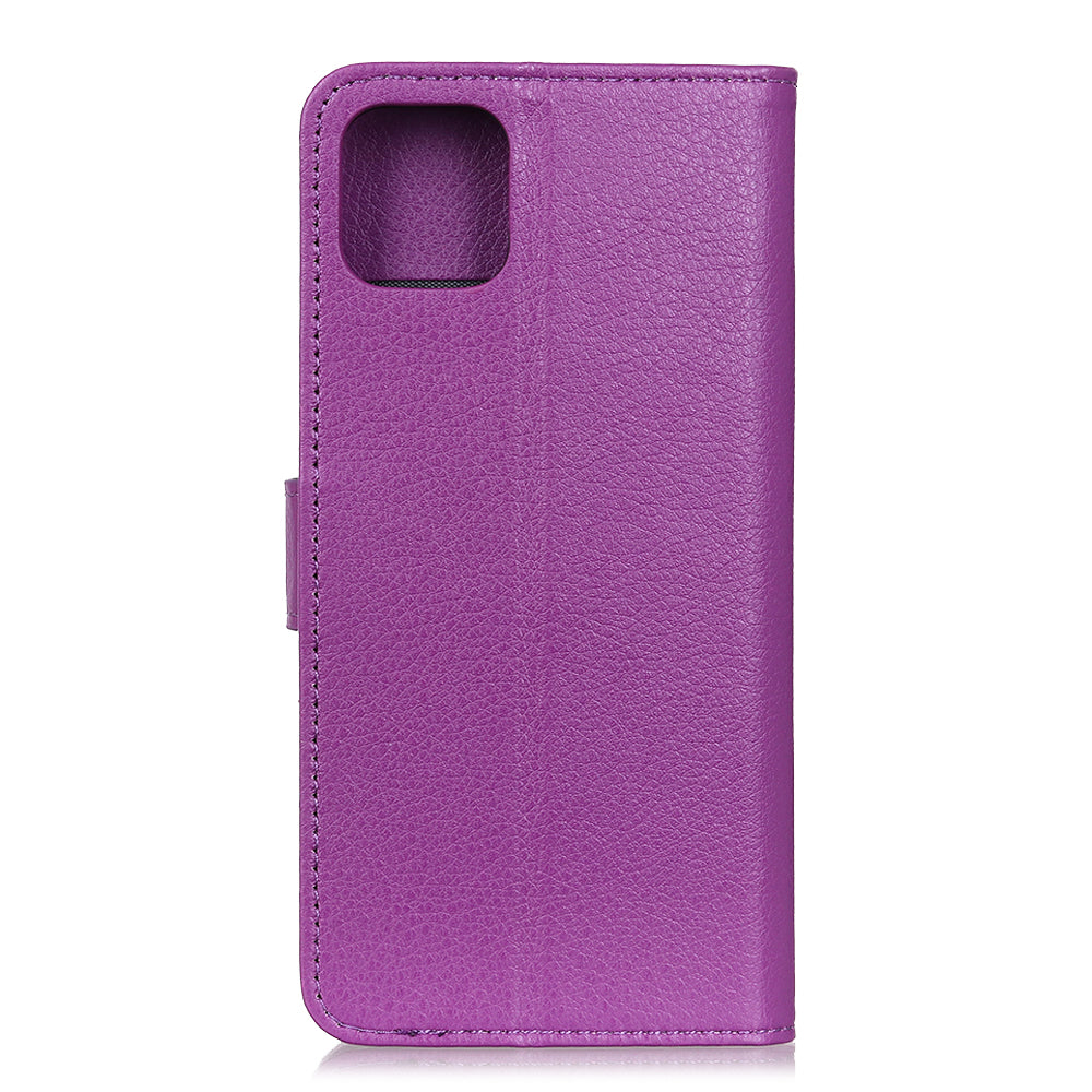 For iPhone 12 Pro/12 Anti-dust Shock-resistant Litchi Skin Texture Wallet Leather Stand Protective Case