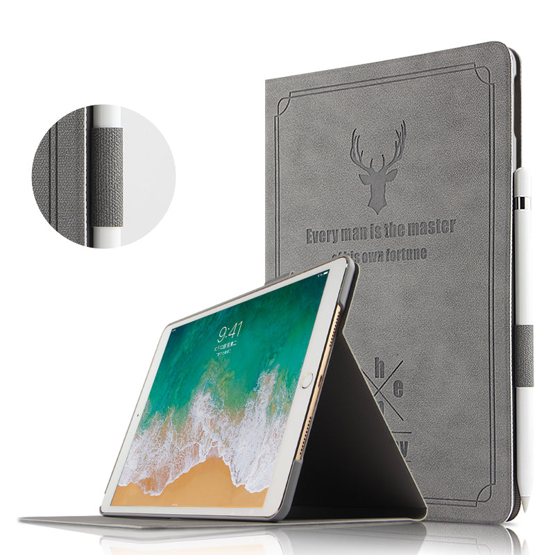 Imprint Deer and Quote PU Leather Stand Case for iPad Air 10.5 (2019) / Pro 10.5-inch (2017)