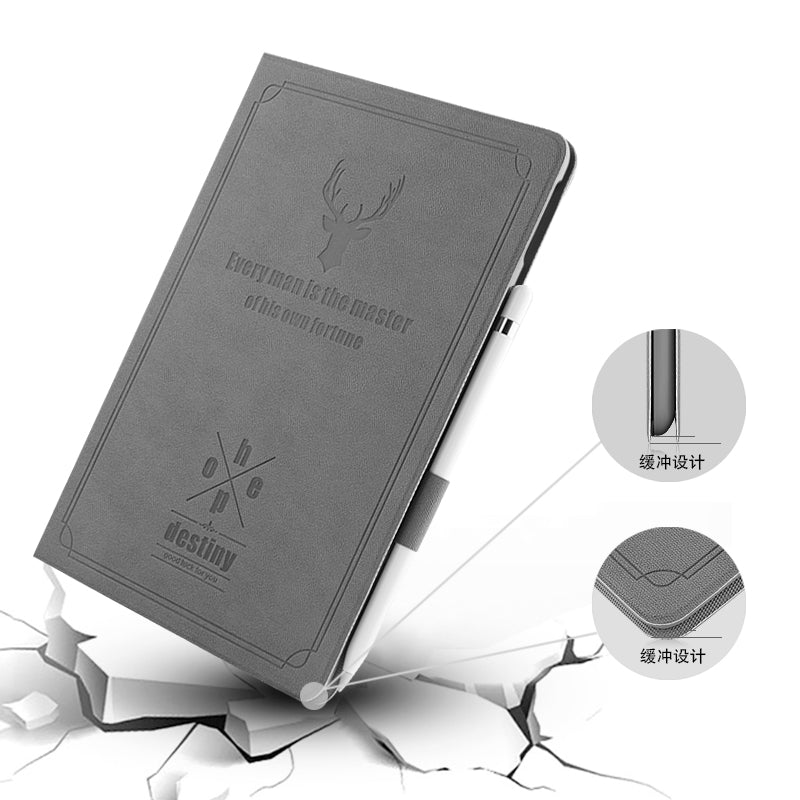 Imprint Deer and Quote PU Leather Stand Case for iPad Air 10.5 (2019) / Pro 10.5-inch (2017)