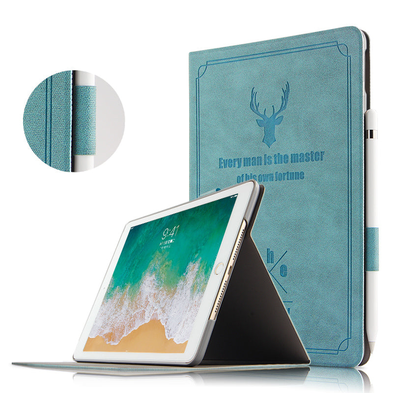 Imprint Deer and Quote PU Leather Stand Case for iPad Air 10.5 (2019) / Pro 10.5-inch (2017)