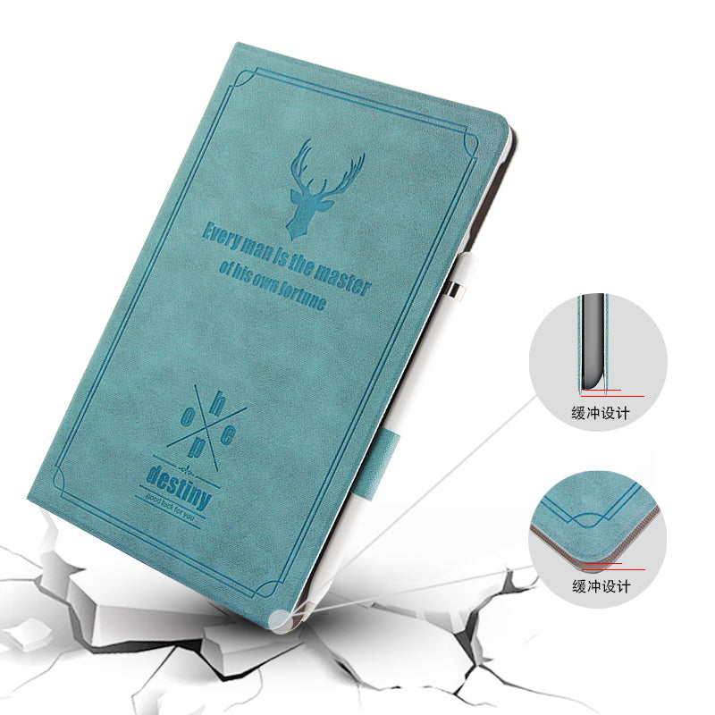 Imprint Deer and Quote PU Leather Stand Case for iPad Air 10.5 (2019) / Pro 10.5-inch (2017)