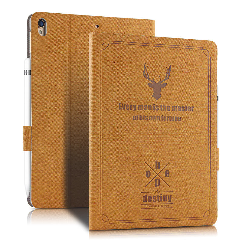 Imprint Deer and Quote PU Leather Stand Case for iPad Air 10.5 (2019) / Pro 10.5-inch (2017)