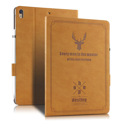 Imprint Deer and Quote PU Leather Stand Case for iPad Air 10.5 (2019) / Pro 10.5-inch (2017)