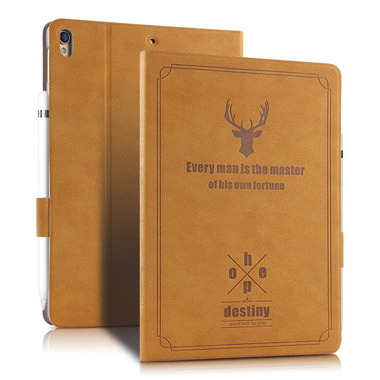 Imprint Deer and Quote PU Leather Stand Case for iPad Air 10.5 (2019) / Pro 10.5-inch (2017)