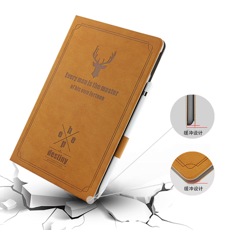 Imprint Deer and Quote PU Leather Stand Case for iPad Air 10.5 (2019) / Pro 10.5-inch (2017)