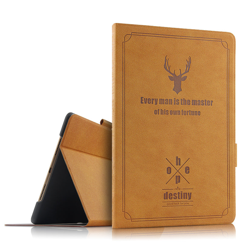 Imprint Deer and Quote PU Leather Stand Case for iPad Air 10.5 (2019) / Pro 10.5-inch (2017)