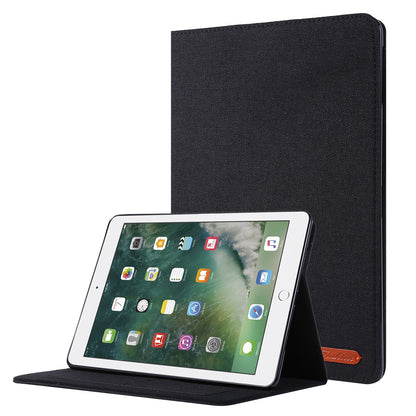 For iPad 9.7-inch (2018)/(2017) /iPad Air (2013)/Air 2 Tablet Case Cloth Texture Leather Protective Cover with Card Slots Stand